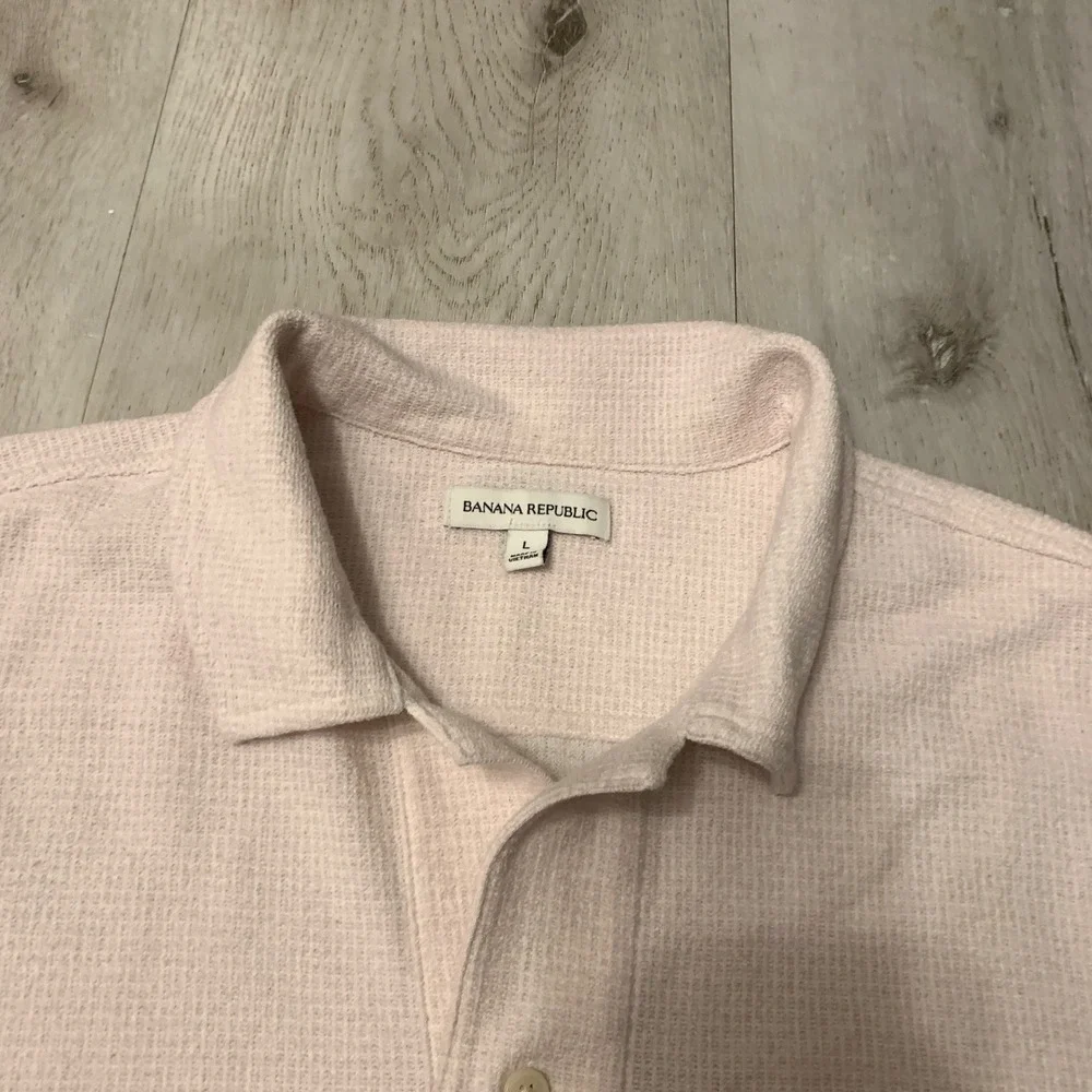 Banana Republic‎ Men's L Pique Polo Shirt Light Pink Short Sleeve EUC